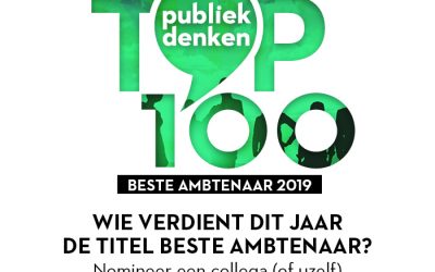 Publiek Denken organiseert 9e editie  PD Top 100: Beste Ambtenaar 2019
